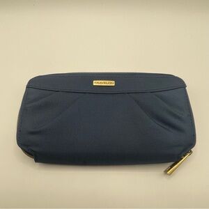 Travelon Blue Zip Around RFID Wallet with Gold Detail